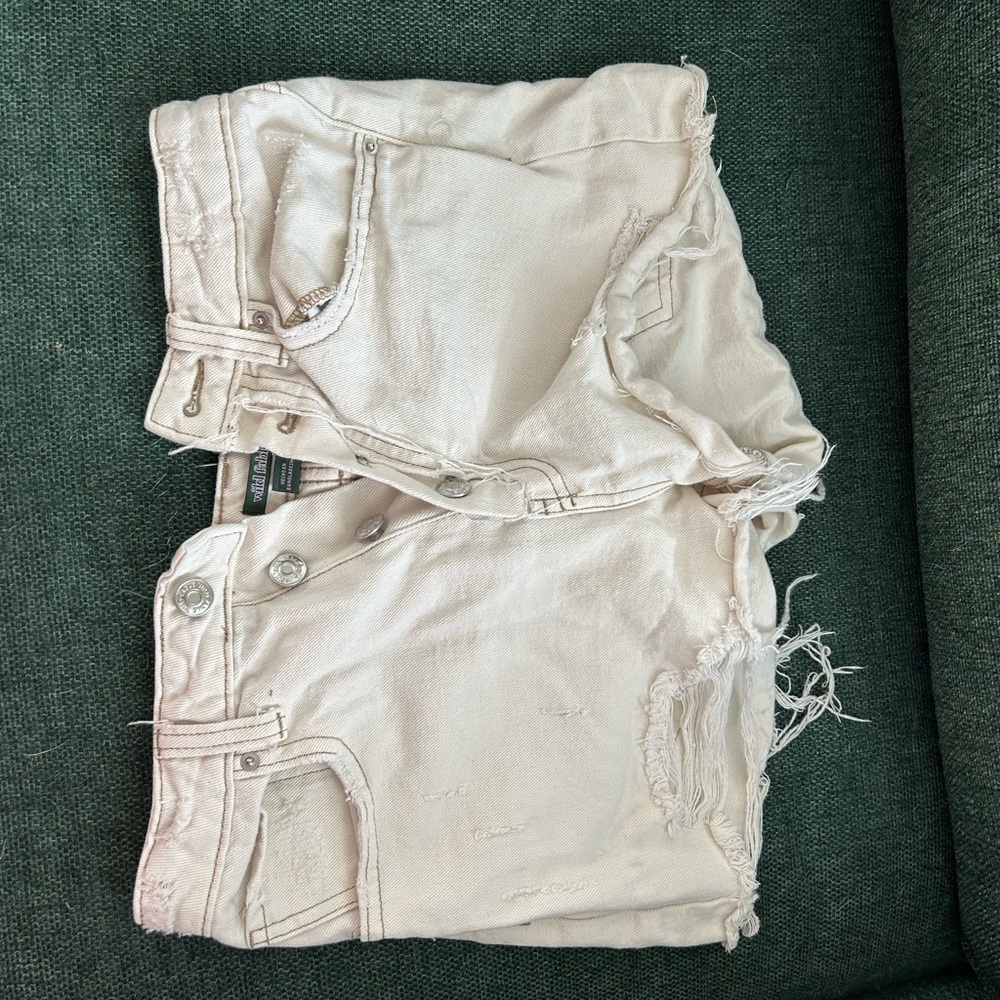 Wild Fable Cream Denim Shorts